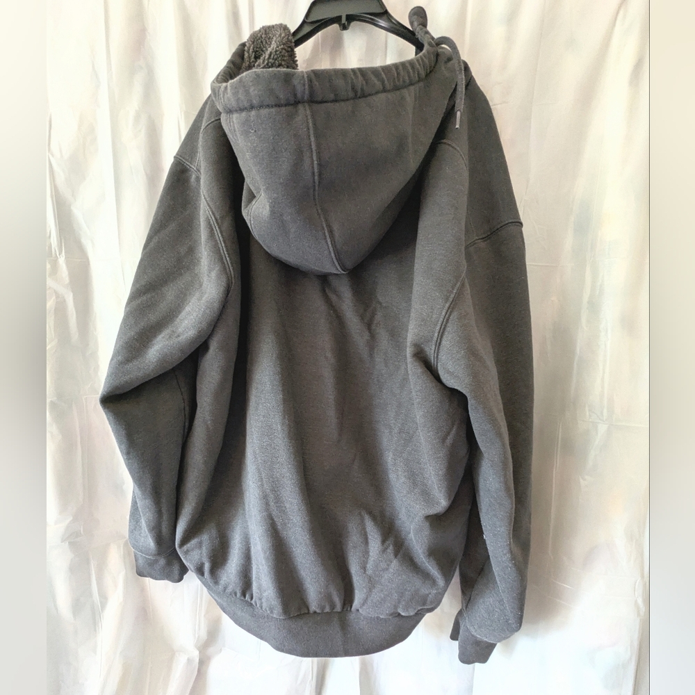Carhartt Sherpa-Lined Zip Sweatshirt Jacket 2X Rain Defender Charcoal - Picture 5 of 6